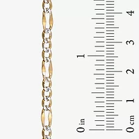 Made in Italy Womens 14K Two Tone Gold 7.5 Inch Solid Figaro Chain Bracelet
