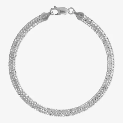 Made in Italy Unisex Adult Sterling Silver 8 1/2 Inch Solid Link Chain Bracelet
