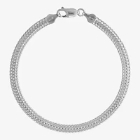 Made in Italy Unisex Adult Sterling Silver 8 1/2 Inch Solid Link Chain Bracelet