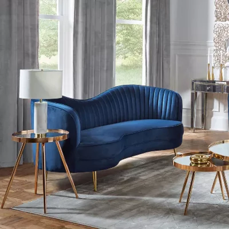 Sophia Curved Slope-Arm Upholstered Loveseat