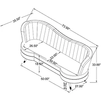 Sophia Curved Slope-Arm Upholstered Loveseat