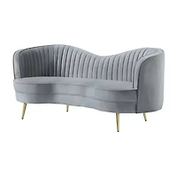 Sophia Curved Slope-Arm Upholstered Loveseat