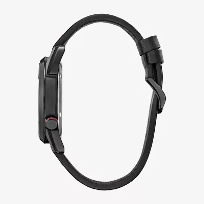 Citizen Spiderman Mens Black Leather Strap Watch Aw1685-00w