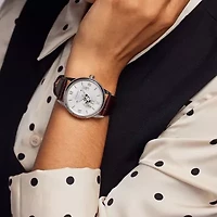 Citizen Mickey Mouse Mens Brown Leather Strap Watch Aw1788-07w