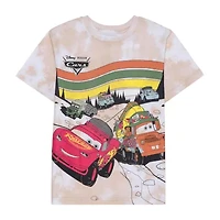 Disney Collection Little & Big Kid Boys Crew Neck Short Sleeve Classic Fit Cars Graphic T-Shirt