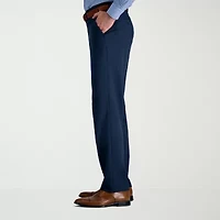 Haggar Premium Comfort Tonal Windowpane Mens Waistband Straight Fit Dress Flat Front Pant