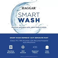 Haggar Smart Wash Premium Mens Stretch Fabric Classic Fit Suit Jacket