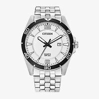 Citizen Quartz Mens Silver Tone Stainless Steel Bracelet Watch Bi5051-51a