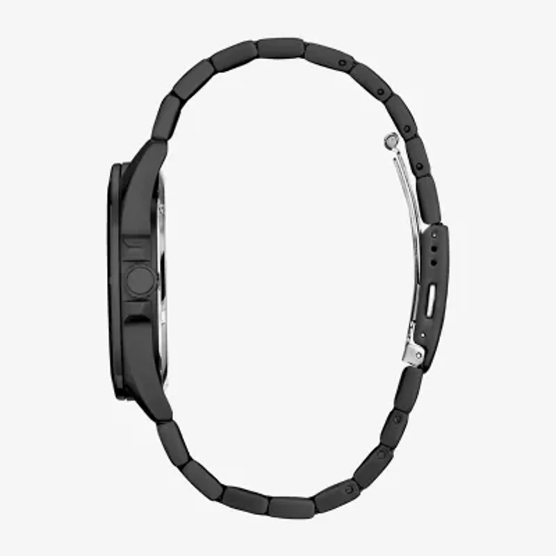 Citizen Quartz Mens Black Stainless Steel Bracelet Watch Bi5055-51e