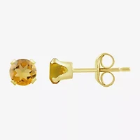 Gemstone 10K Gold 4mm Round Stud Earrings
