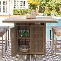 Signature Design by Ashley® Walton Bridge Outdoor Bar Table with Fire Pit
