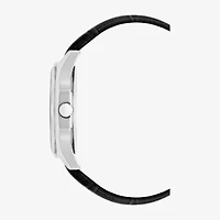 Armitron Mens Black Leather Strap Watch 20-5635gysvbk