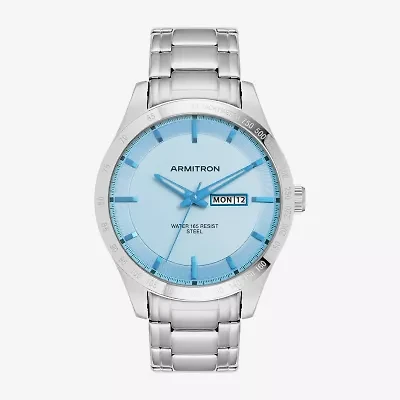 Armitron Mens Silver Tone Stainless Steel Bracelet Watch 20-5174lbsv