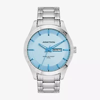 Armitron Mens Silver Tone Stainless Steel Bracelet Watch 20-5174lbsv