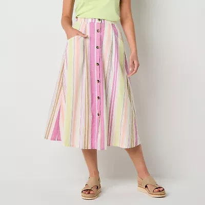St. John's Bay Womens Tall Midi A-Line Skirt