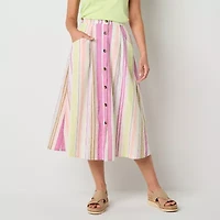 St. John's Bay Womens Tall Midi A-Line Skirt