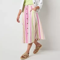 St. John's Bay Womens Tall Midi A-Line Skirt