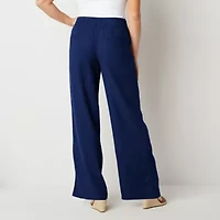 St. John's Bay Womens Tall Wide Leg High Rise Trouser