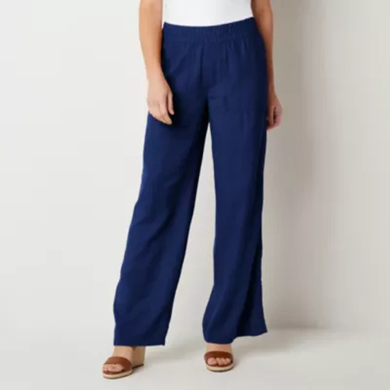 St. John's Bay Womens Tall Wide Leg High Rise Trouser