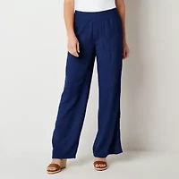 St. John's Bay Womens Tall Wide Leg High Rise Trouser