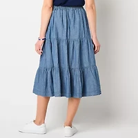 St. John's Bay Womens Tall Midi A-Line Skirt