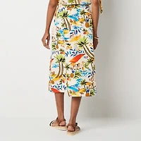 St. John's Bay Womens Tall High Rise Midi A-Line Skirt