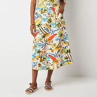 St. John's Bay Womens Tall High Rise Midi A-Line Skirt