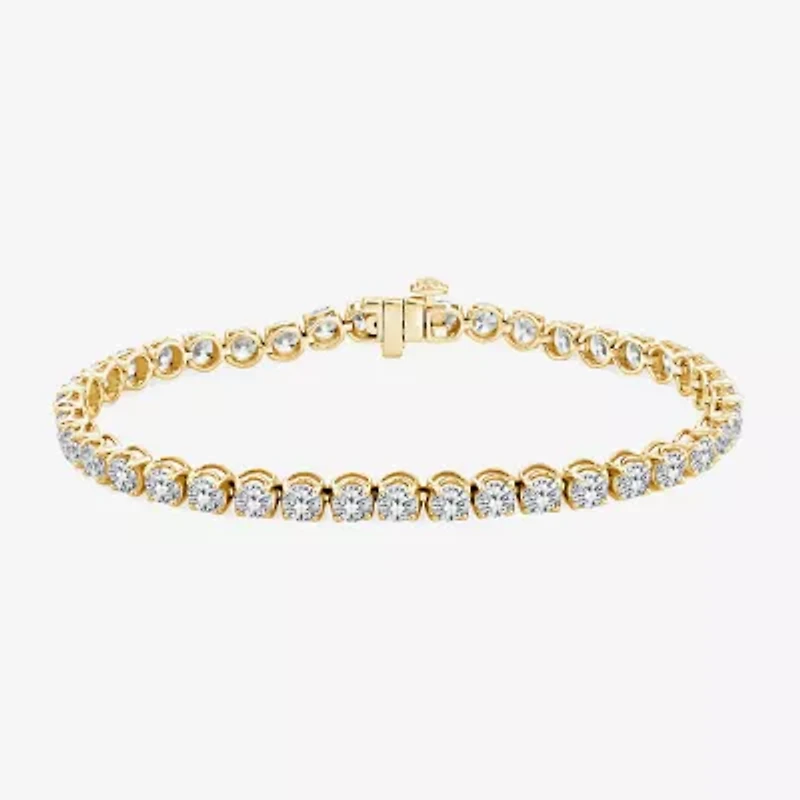 (H,Si2) Womens 10 1/2 Ct. T.W. Lab Grown White Diamond 10K Gold 8 Inch Tennis Bracelet