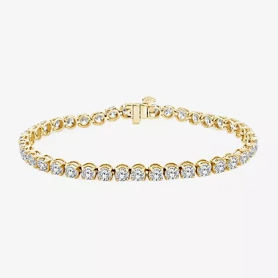(H,Si2) Womens 10 1/2 Ct. T.W. Lab Grown White Diamond 10K Gold 8 Inch Tennis Bracelet