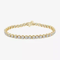 (H,Si2) Womens 10 1/2 Ct. T.W. Lab Grown White Diamond 10K Gold 8 Inch Tennis Bracelet