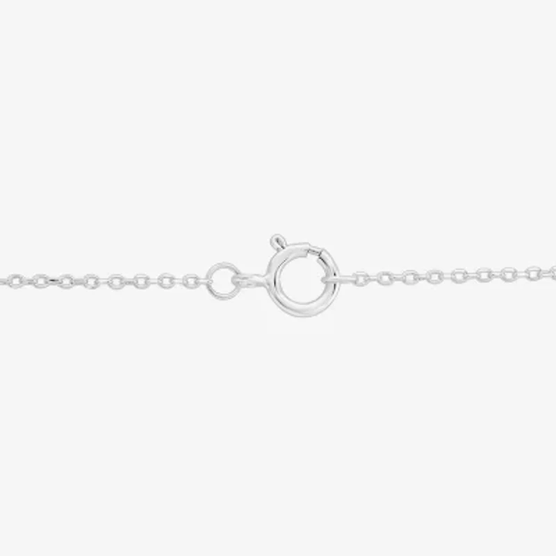 Womens 1 CT. Lab Grown White Diamond 10K White Gold 18 Inch Pendant Necklace
