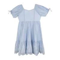 Rare Editions Big Kid Girls Short Sleeve Puffed Babydoll Dress