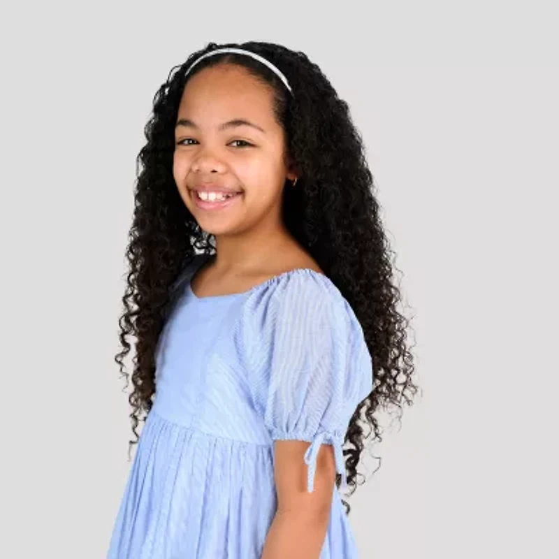 Rare Editions Big Kid Girls Short Sleeve Puffed Babydoll Dress
