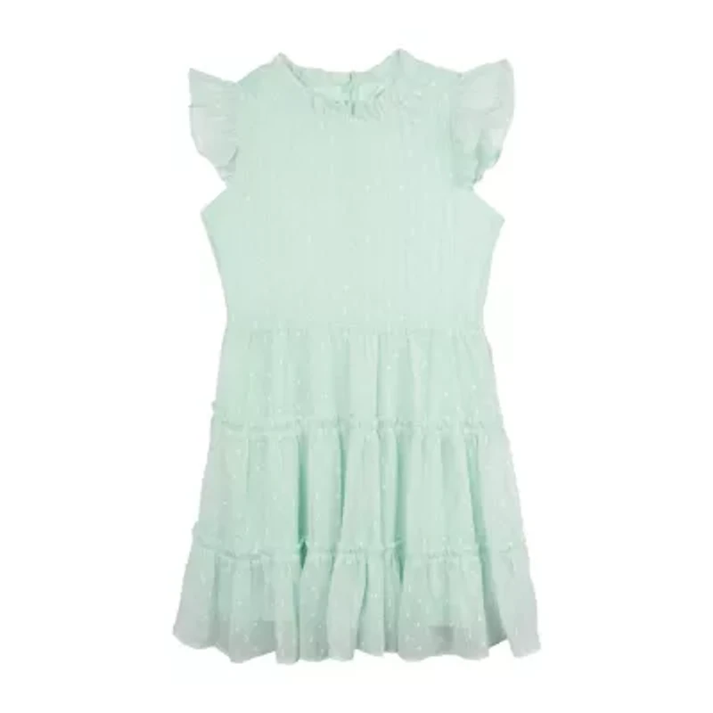 Rare Editions Big Kid Girls Short Sleeve Flutter A-Line Dress