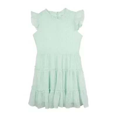 Rare Editions Big Kid Girls Short Sleeve Flutter A-Line Dress