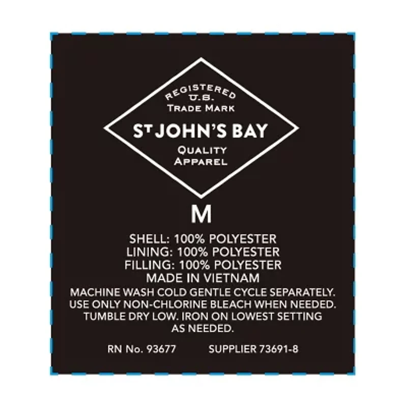 St. John's Bay Packable Mens Midweight Puffer Vest