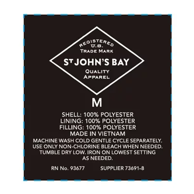 St. John's Bay Mens Hooded Water Resistant Midweight Puffer Jacket