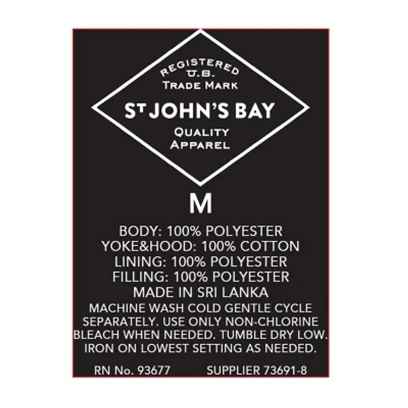 St. John's Bay Mens Hooded Hidden Access Opening Heavyweight Puffer Jacket