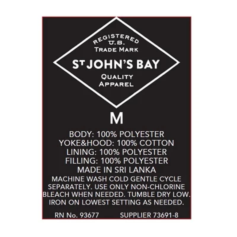 St. John's Bay Mens Hooded Heavyweight Puffer Jacket