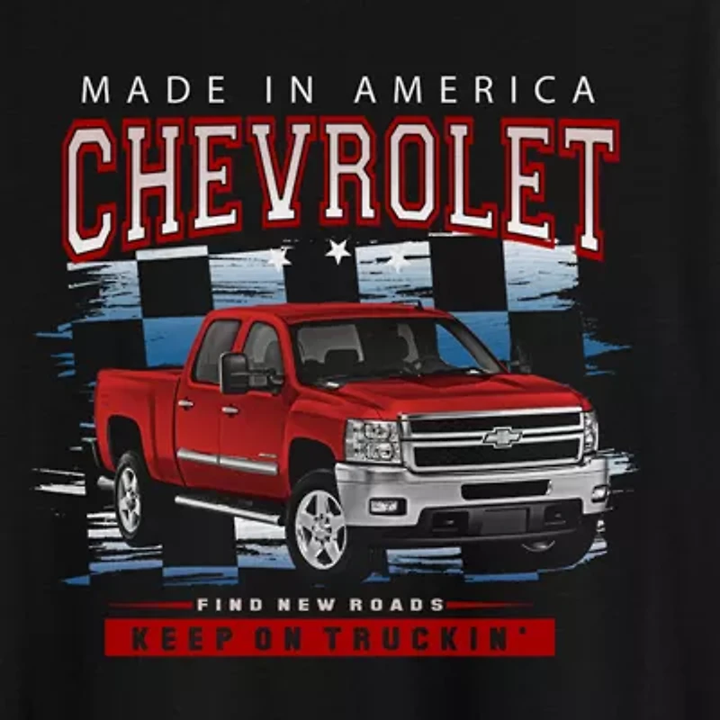 Big and Tall Mens Crew Neck Short Sleeve Regular Fit Chevrolet Graphic T-Shirt