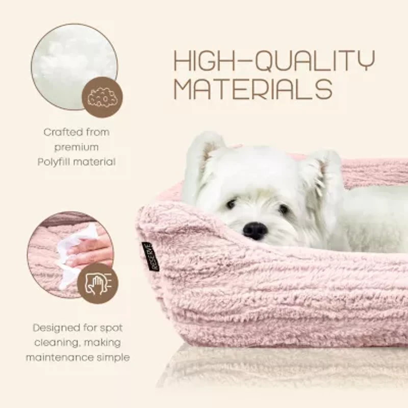 Precious Tails 26" Pink Cuddler Pet Bed