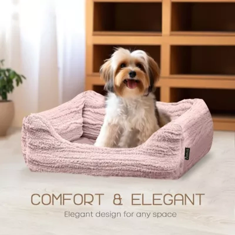 Precious Tails 26" Pink Cuddler Pet Bed
