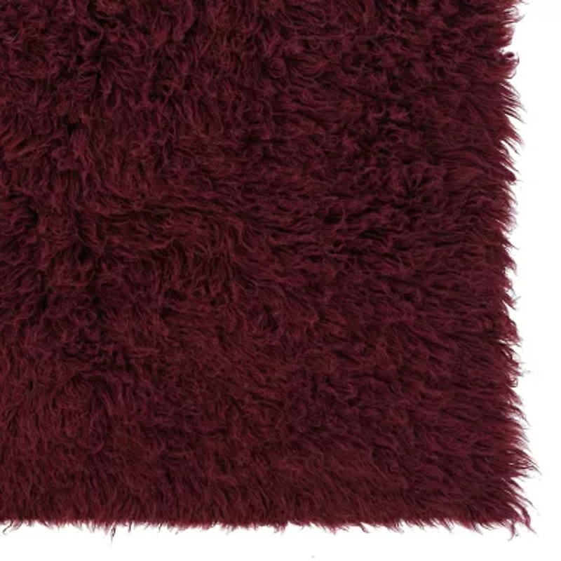 Linon Flokati Solid Woven Rectangular Area Rug