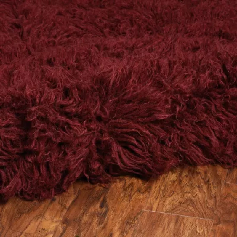 Linon Flokati Solid Woven Rectangular Area Rug