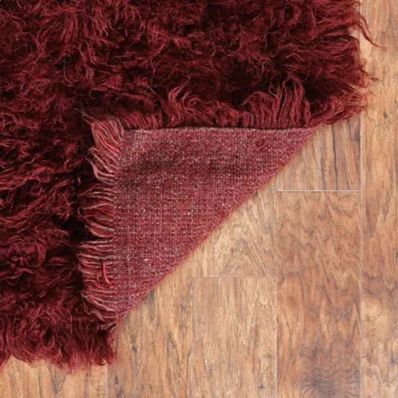 Linon Flokati Solid Woven Rectangular Area Rug