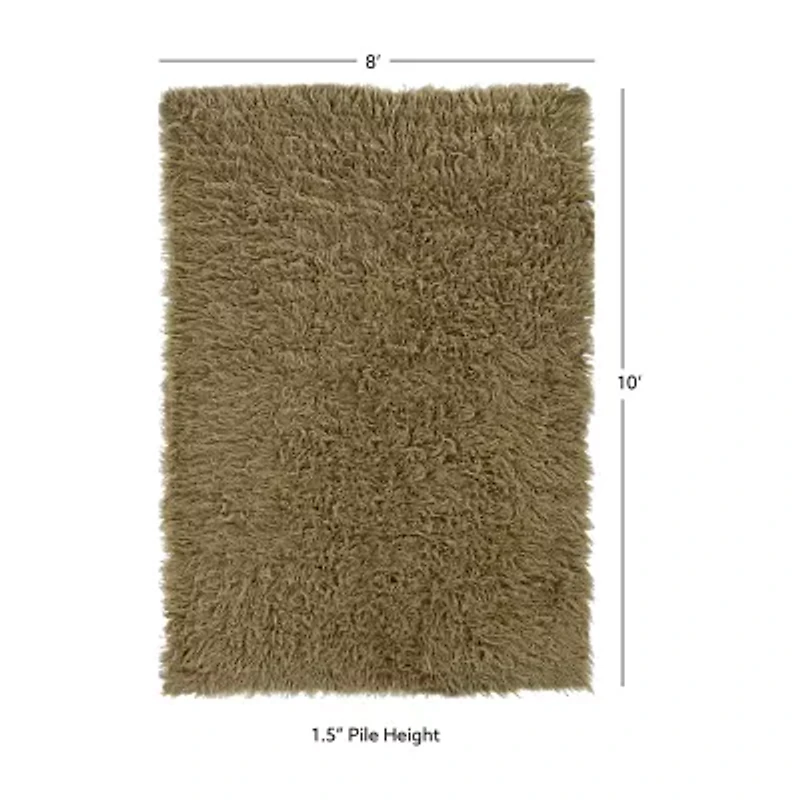 Linon Flokati Solid Woven Rectangular Area Rug