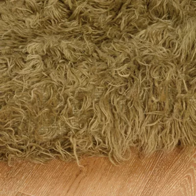 Linon Flokati Solid Woven Rectangular Area Rug