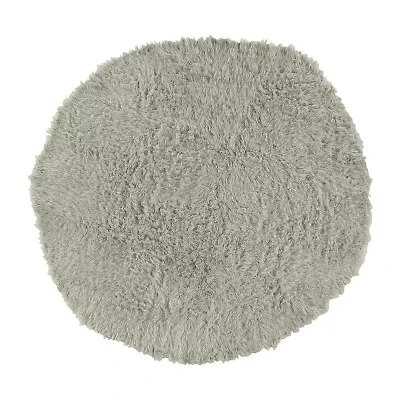 Linon Flokati Solid Woven Round Area Rug