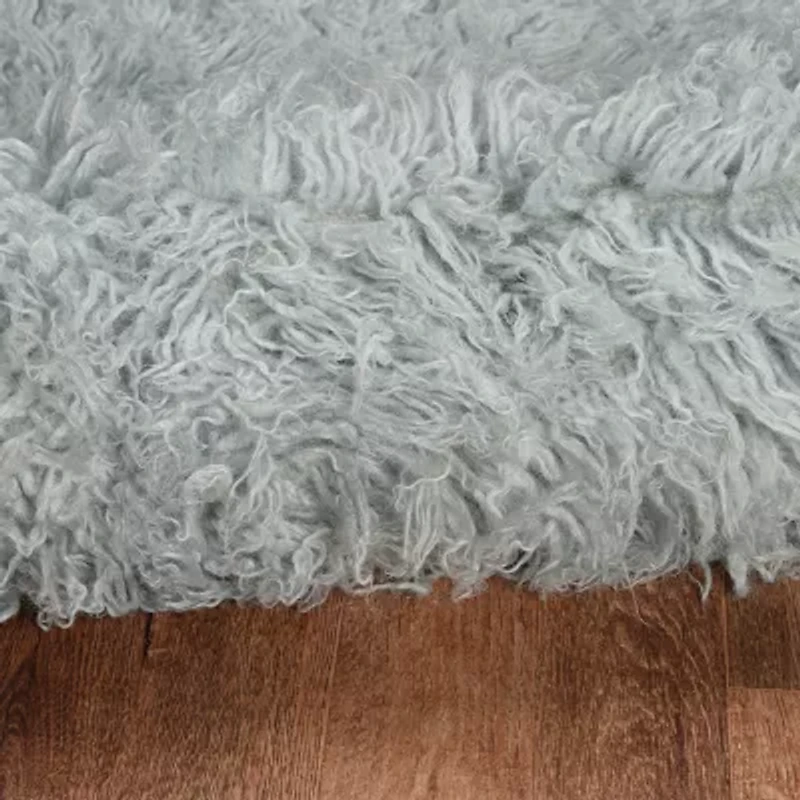 Linon Flokati Solid Woven Round Area Rug