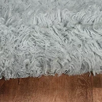 Linon Flokati Solid Woven Round Area Rug